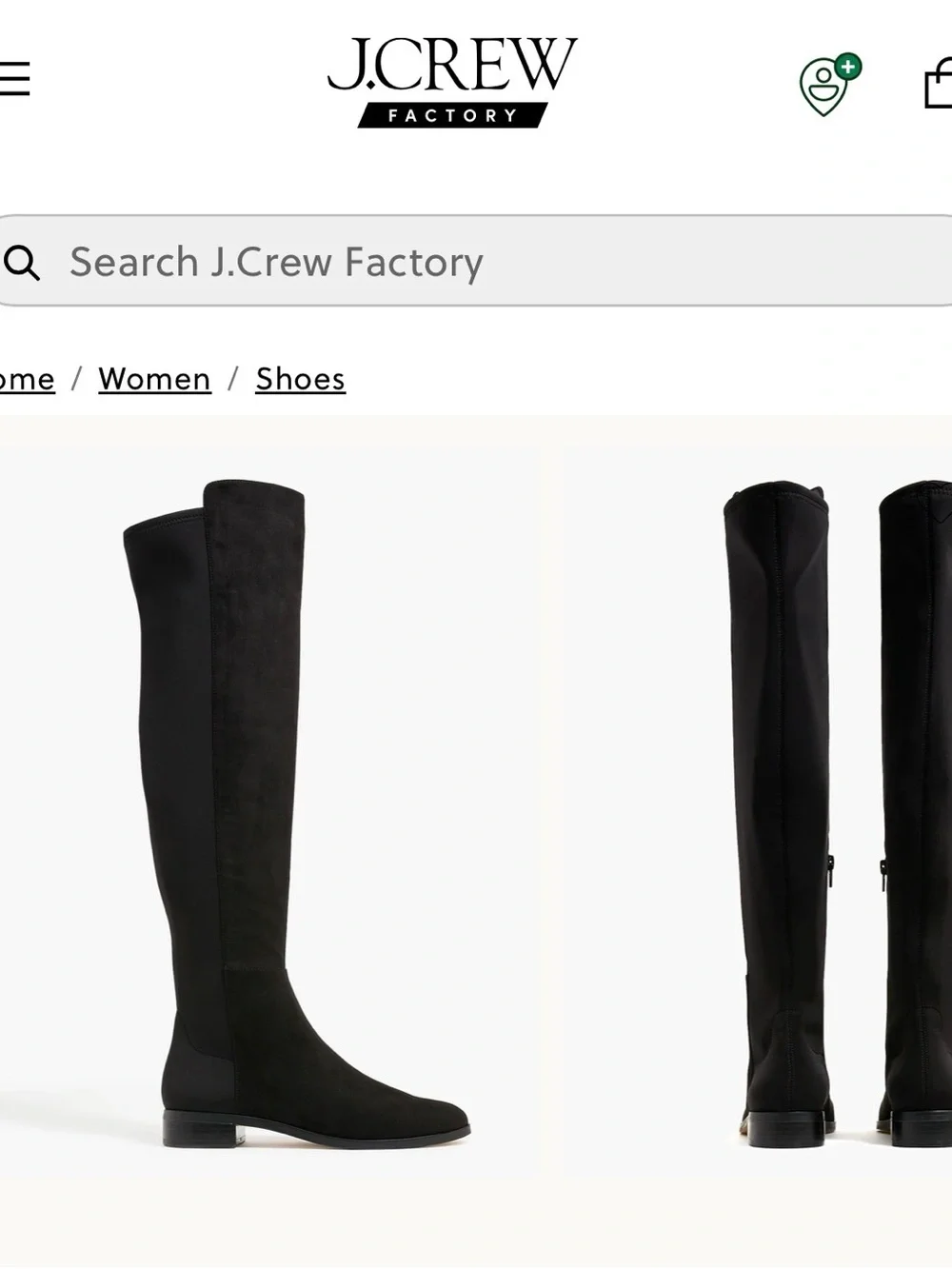 J. Crew Factory Black Over-the-Knee Stretch Riding Boots